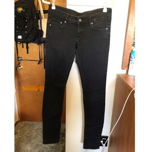 H&M Super Skinny Super Low Black Jeans 29/34